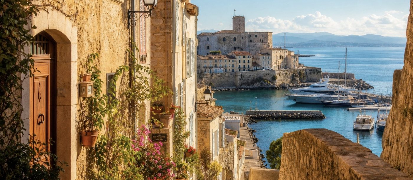 Vue sur le port depuis le Vieil Antibes